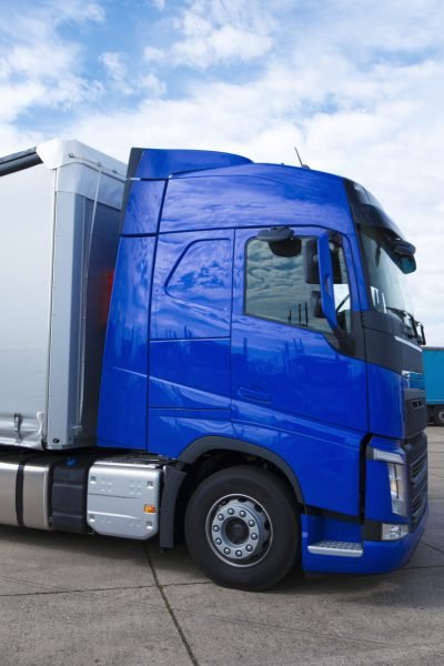 Truck long vehicle ready for delivering and transport.
